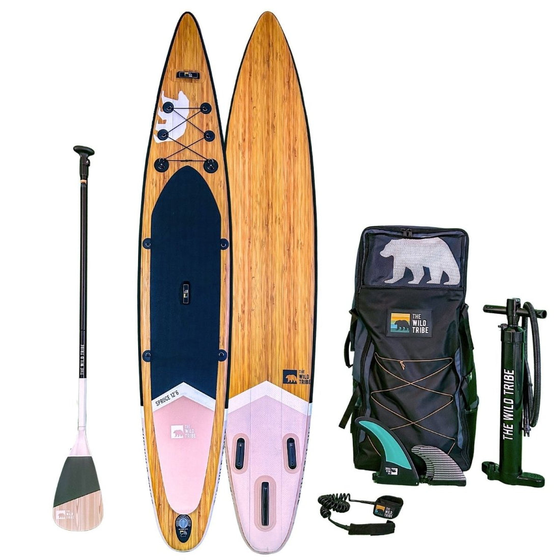 Spruce 12'6 Salmon: Racing 12'6" Premium Inflatable Paddleboard - The Wild Tribe